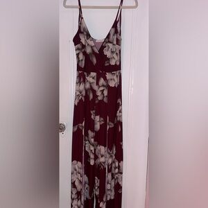 Parvenue burgundy floral jumpsuit